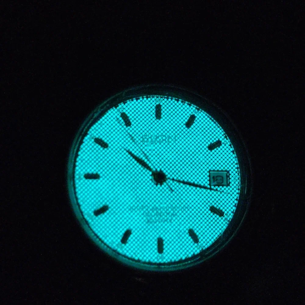 Vintage 1996 Elgin Glowatch Date Two Tone 32mm Mens Quartz Dress Watch Restored